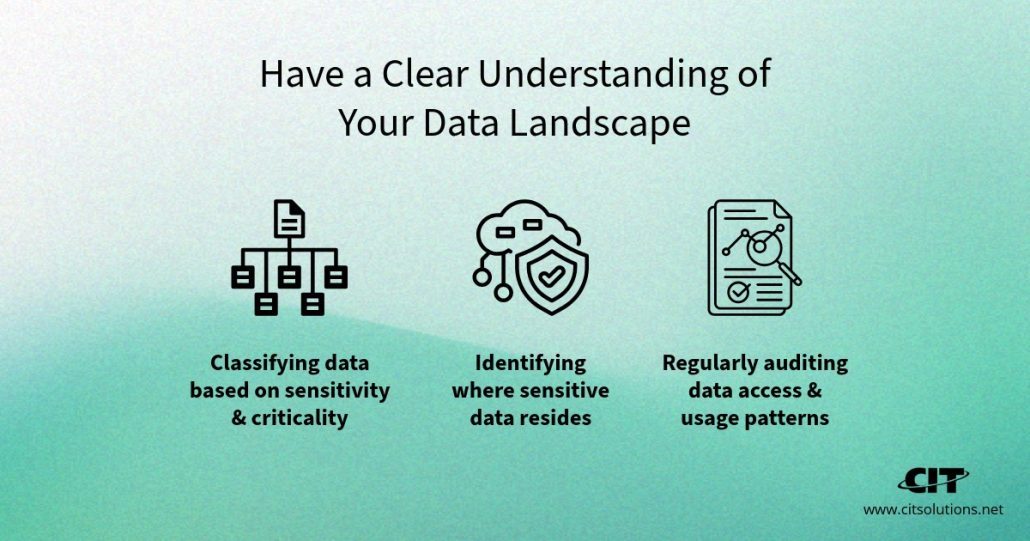 Before implementing AI systems, organizations must have a clear understanding of their data landscape. This involves:
Classifying data based on sensitivity and criticality
Identifying where sensitive data resides within the organization
Regularly auditing data access and usage patterns